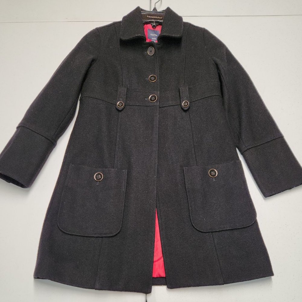 Gap Kids Girl's Black Wool Long Coat size XL
